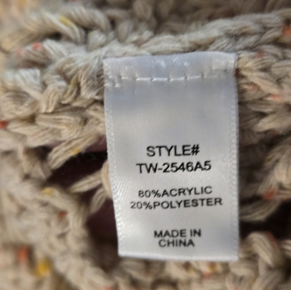 #0569 🧜♀️ L/XL ZENANA Lt Mocha Sweater w/Speckles 30-33ptp 22L Balloon Slvs - Picture 5 of 16